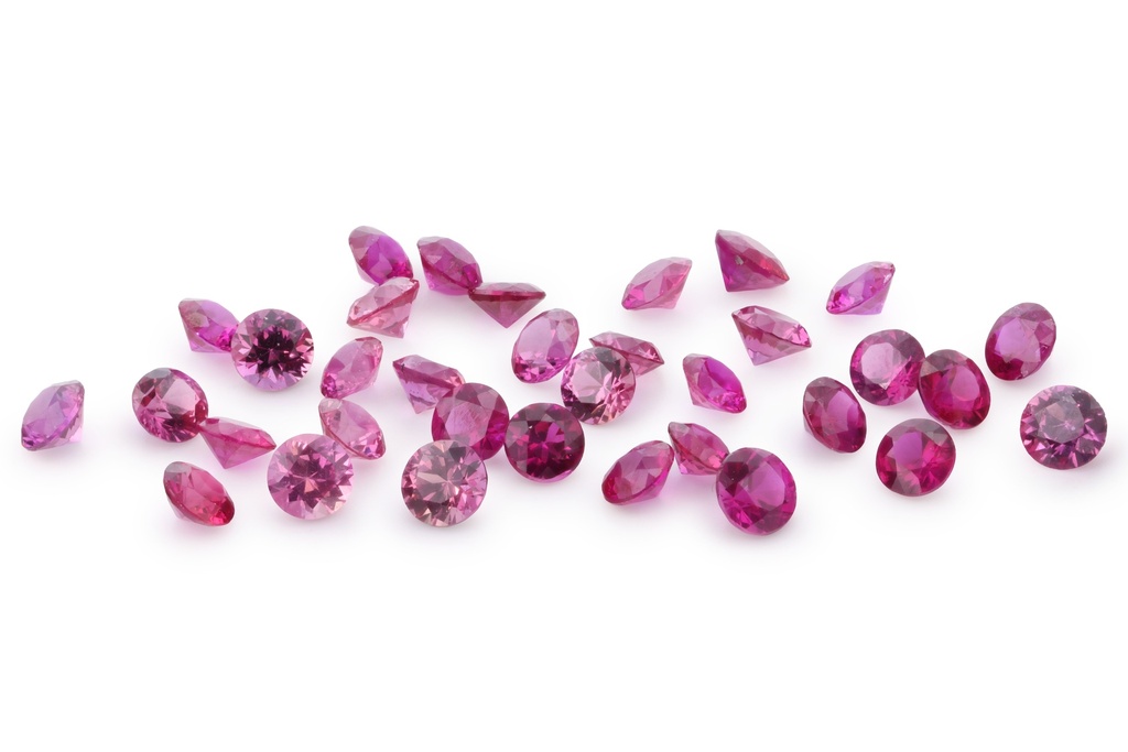 Ruby 2.00mm Round Diamond Cut Pink Red