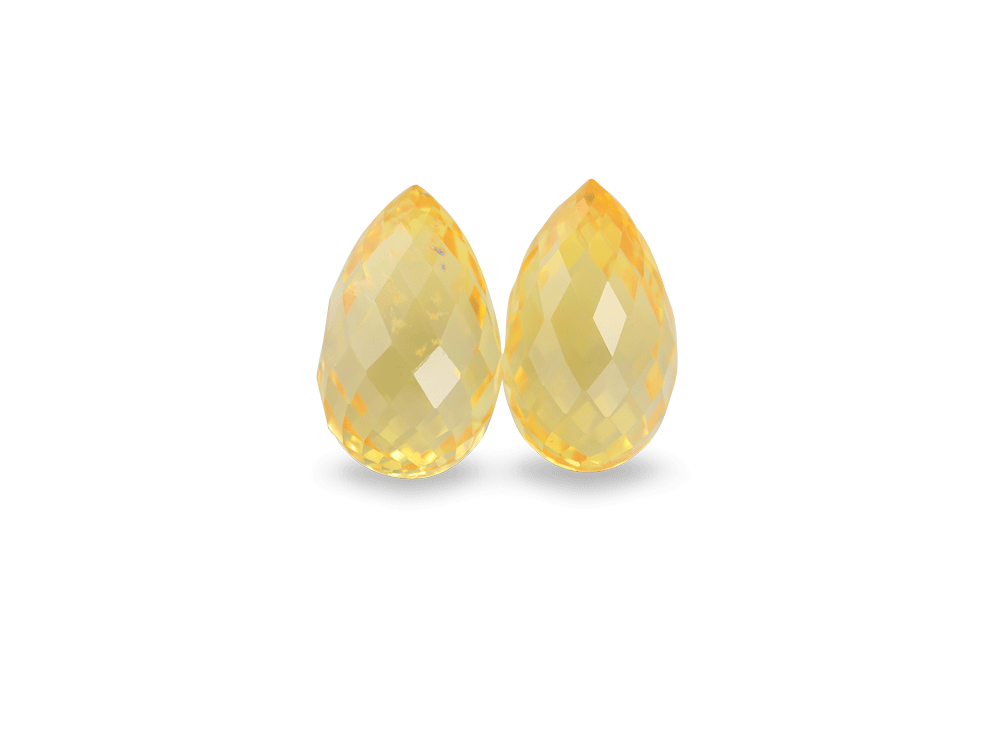 Yellow Sapphire 6.5x4mm Briolette Pair UD