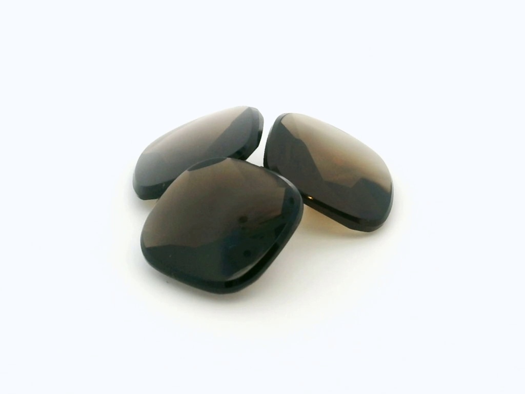[QSAT1300P1] Smoky Quartz 13mm Square Cushion Buff Top
