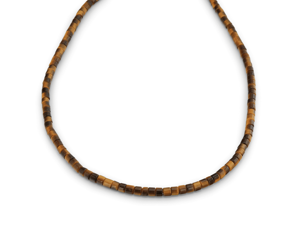 [BEADJ20161] Tigereye Yellow 4x3mm Cylinder Polished Strand