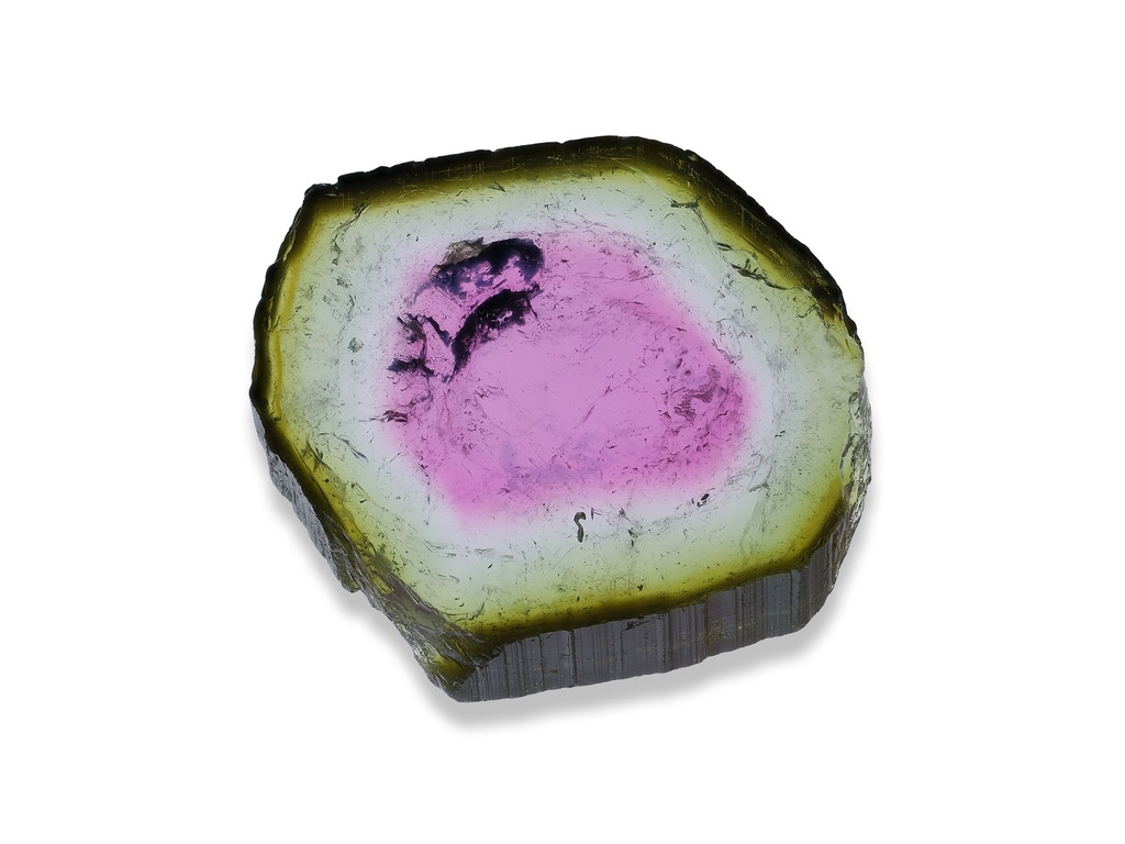 [UMXX1510X1] Watermelon Tourmaline 12.5-15mm Crystal Slice