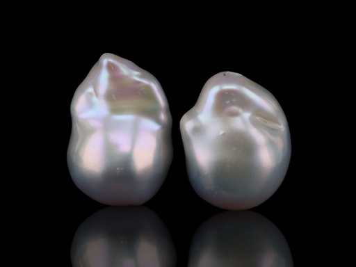 Freshwater Baroque 19x13mm Free Form Half Drilled White PAIR