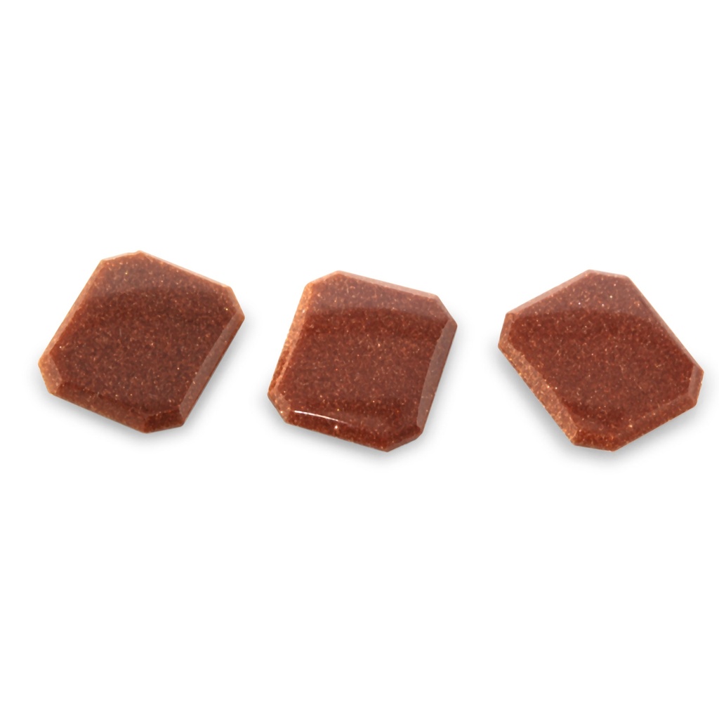 Goldstone 12x10mm Octagonal Buff Top