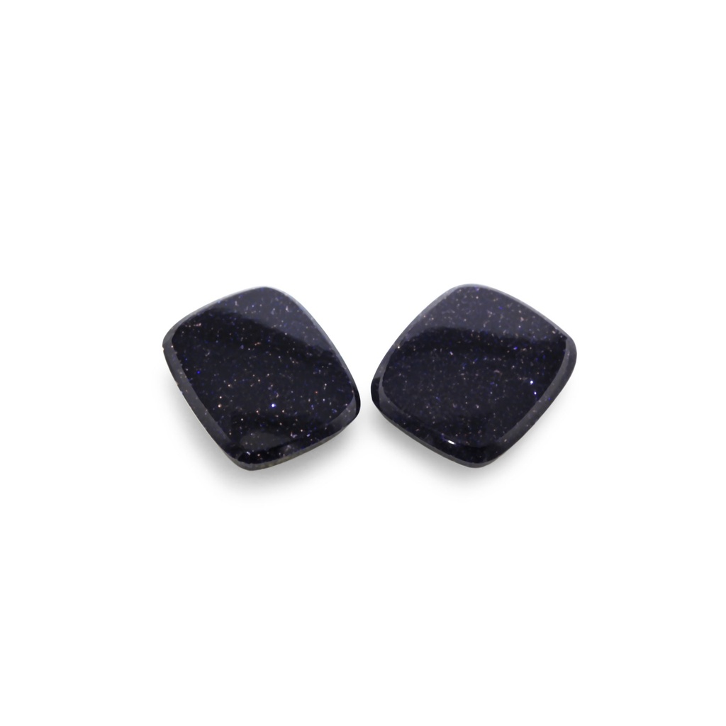 Blue Goldstone 12x10mm Cushion Buff Top
