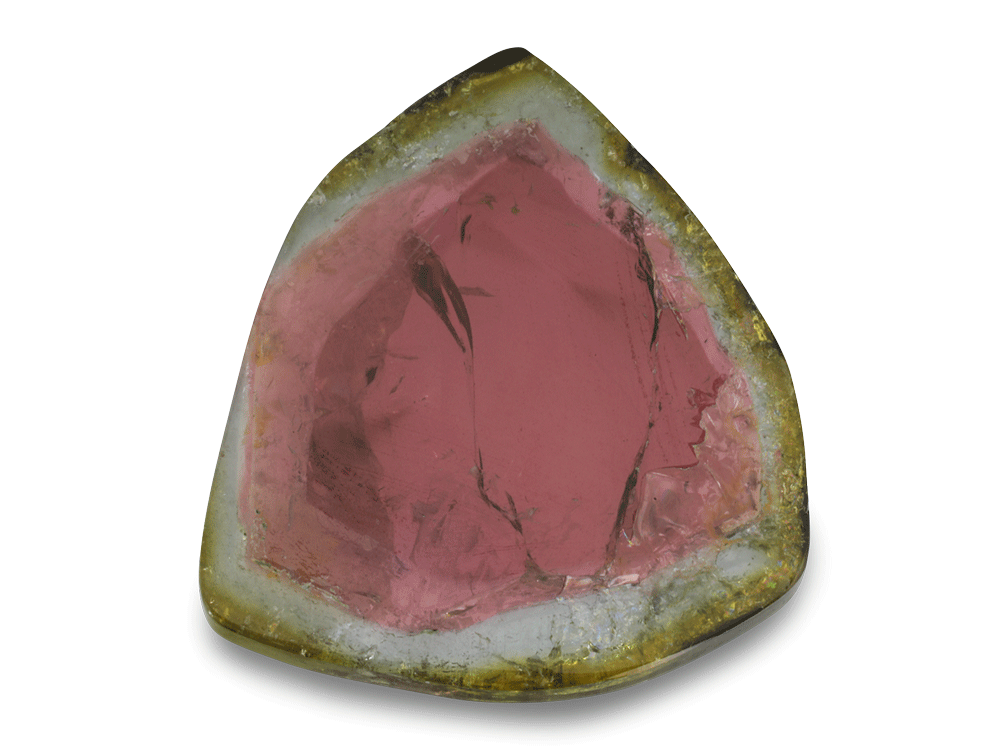 [UMXX3020X1] Watermelon Tourmaline 28x26mm Crystal Slice