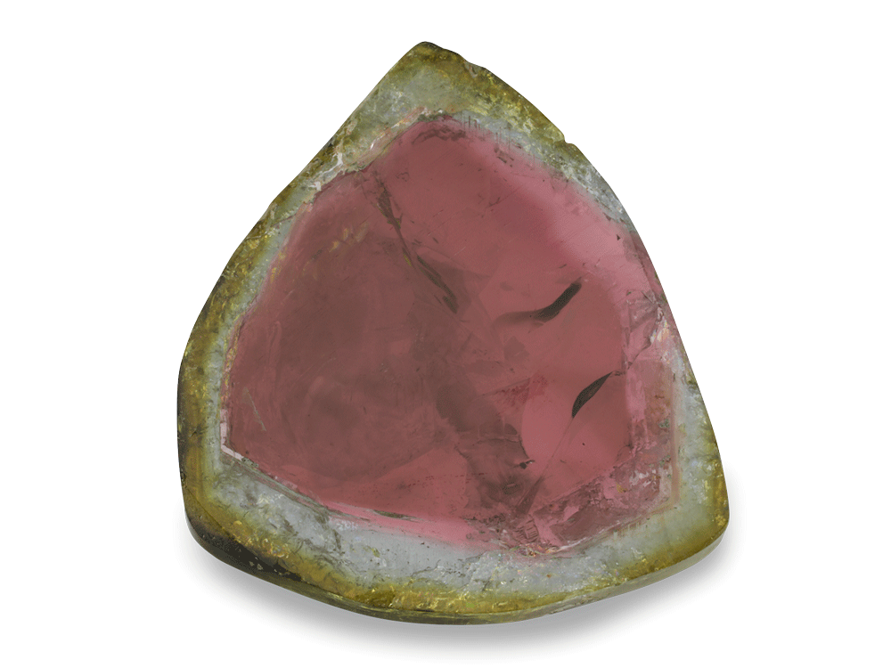 [UMXX3020X2] Watermelon Tourmaline 28x25mm Crystal Slice