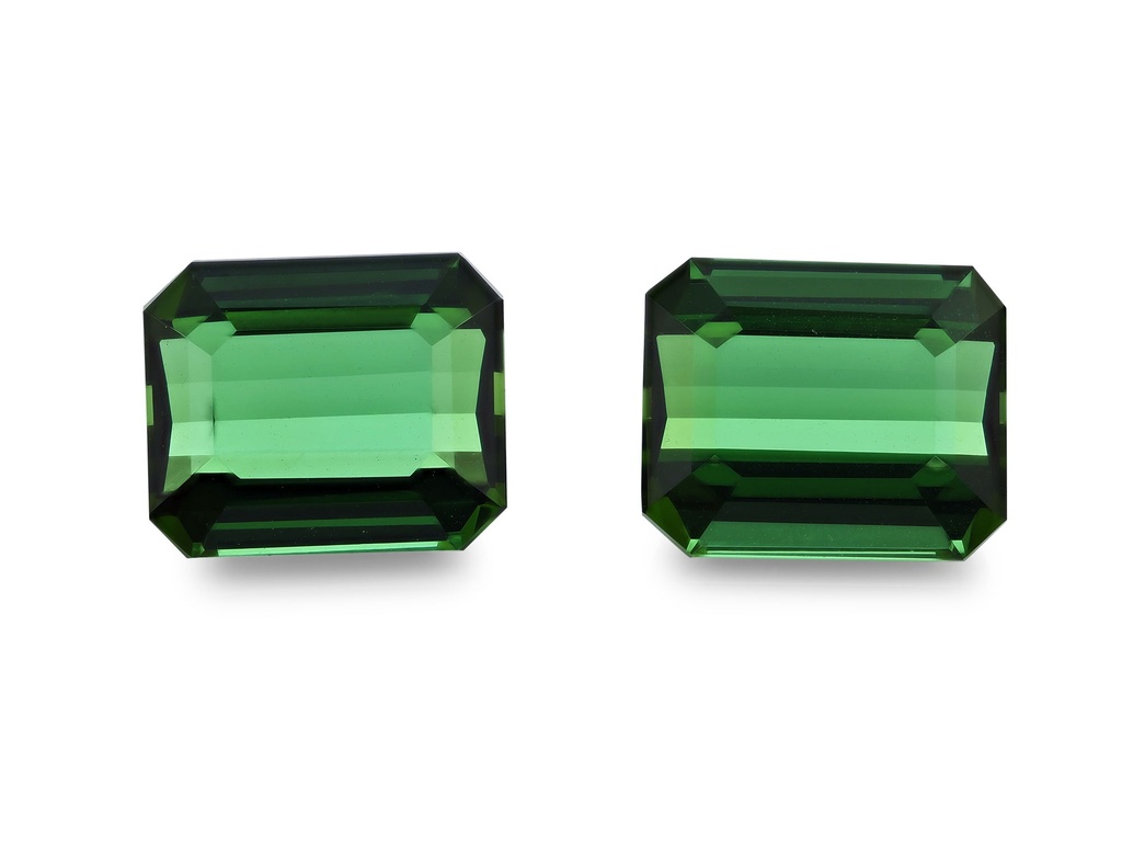 Tourmaline 10.5x8.7mm Fancy Emerald Cut Green PAIR