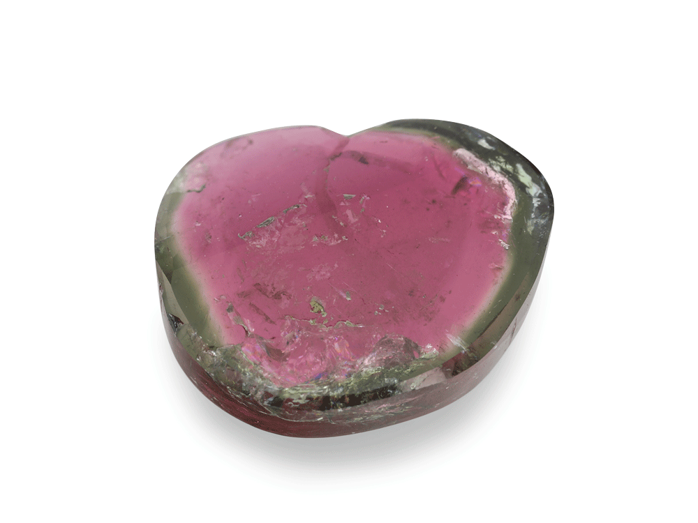 [UMXX1306X3] Watermelon Tourmaline 12.5x10.6mm Crystal Slice