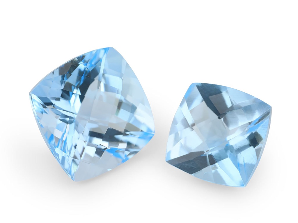 [TKAH1200] Topaz 12mm Square Cushion Chequerboard Light Blue 