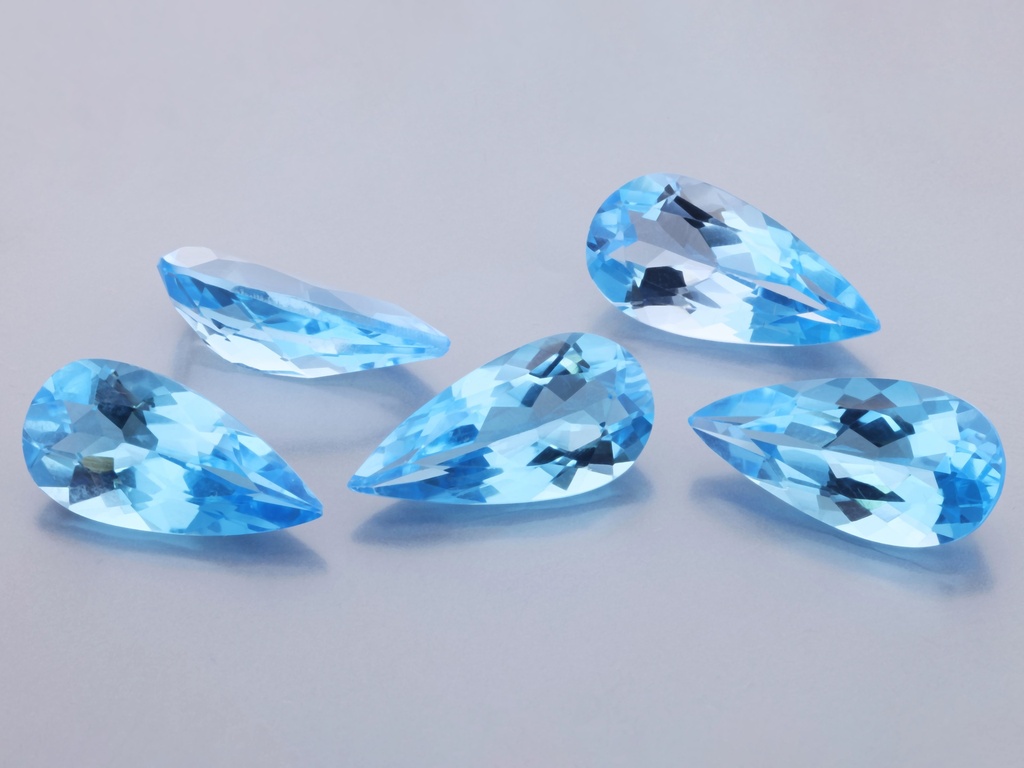 [TMPB1407] Topaz 14x7mm Pear Shape Medium Blue 
