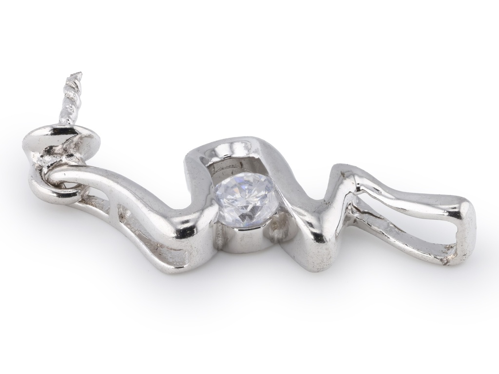 [CLASS0001] Sterling Silver Bail with Cubic Zirconia White
