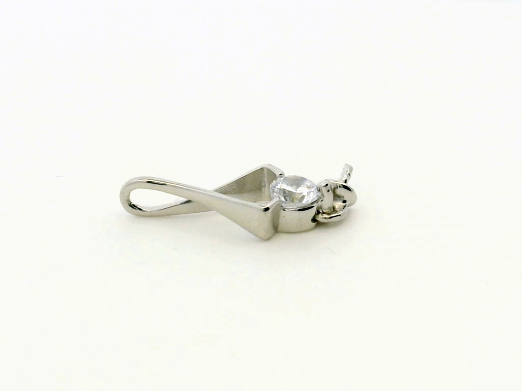 [CLASS0003] Sterling Silver Bail with Cubic Zirconia White