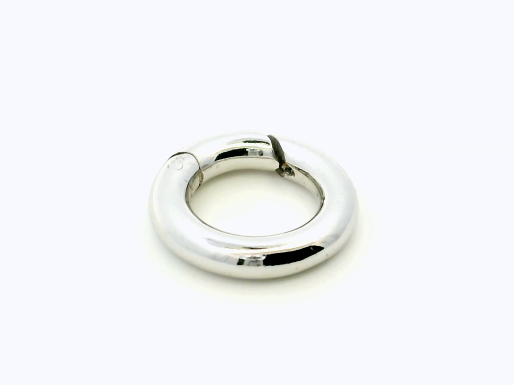 [CLASS0006] Shortener Sterling Silver 15mm Circle Polished with Trigger 