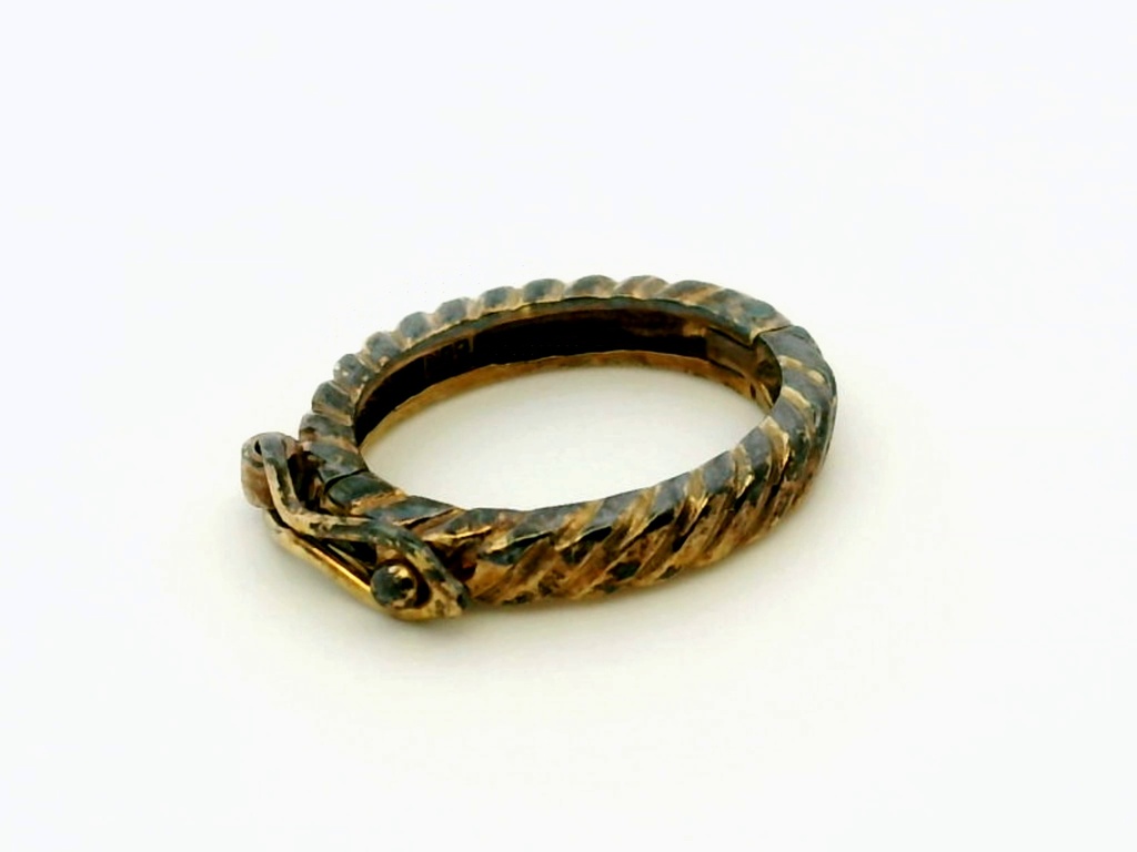 [CLASS0012] Shortener Sterling Silver Gold Plated 17x13mm Oval Polished with Twist Pattern