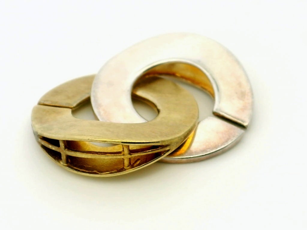 [CLASS0017] Clasp Sterling Silver and Gold Plated 20mm Interlocking 