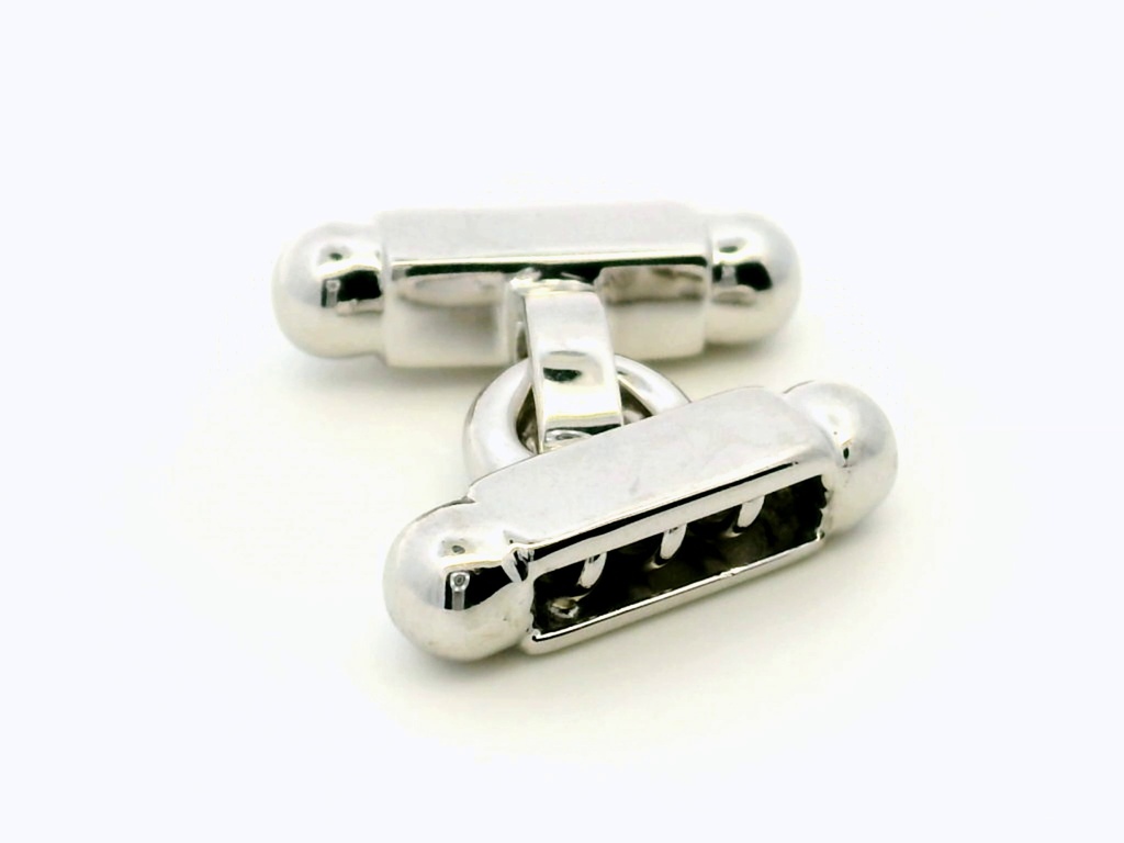 [CLASS0023] Clasp Sterling Silver 20x15mm 3 Row Rectangle with Ball End Polished