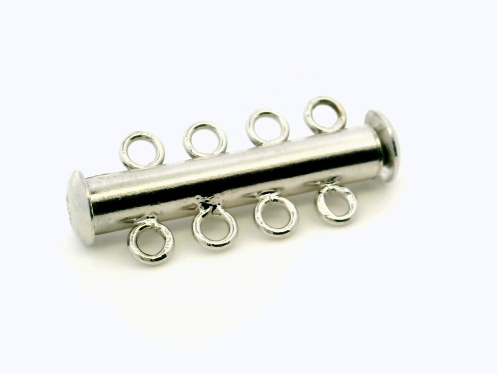 [CLASS0024] Clasp Sterling Silver 25x4mm 4 Row Polished