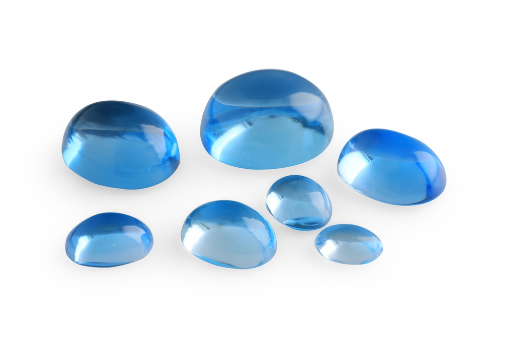 [TMVC0504] Topaz 5x4mm Oval Cabochon Medium Blue 