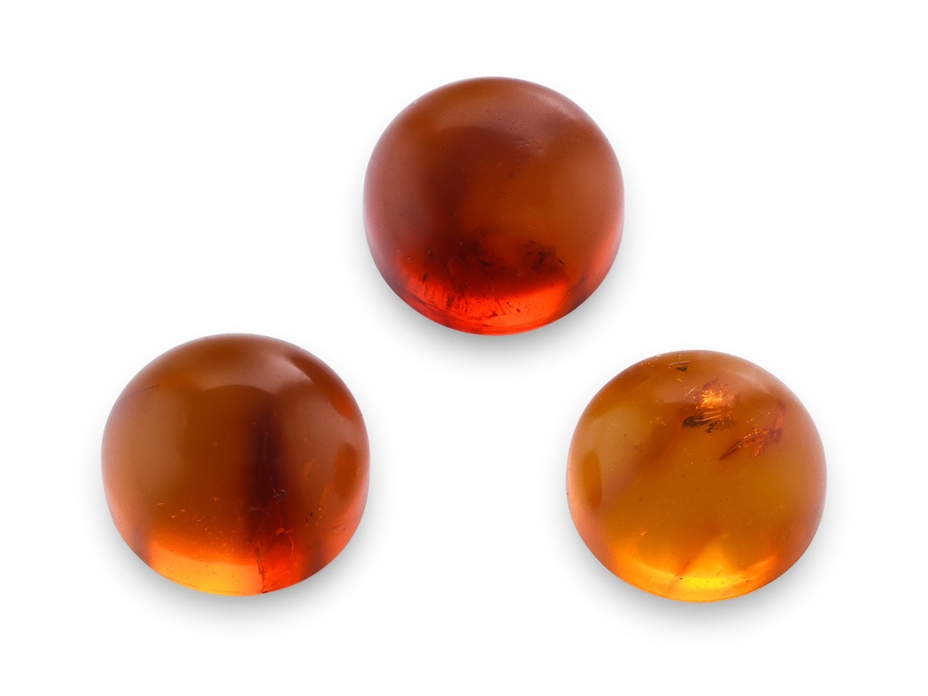 Amber 4.00mm Round Cabochon Pressed