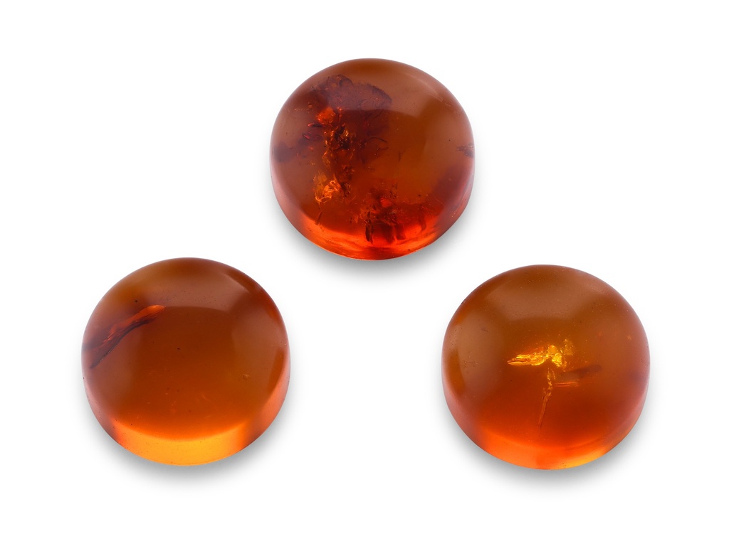 Amber 6.00mm Round Cabochon Pressed