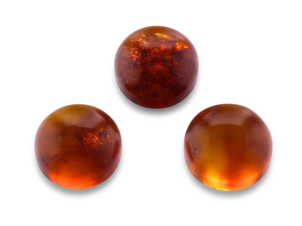 Amber 8.00mm Round Cabochon Pressed