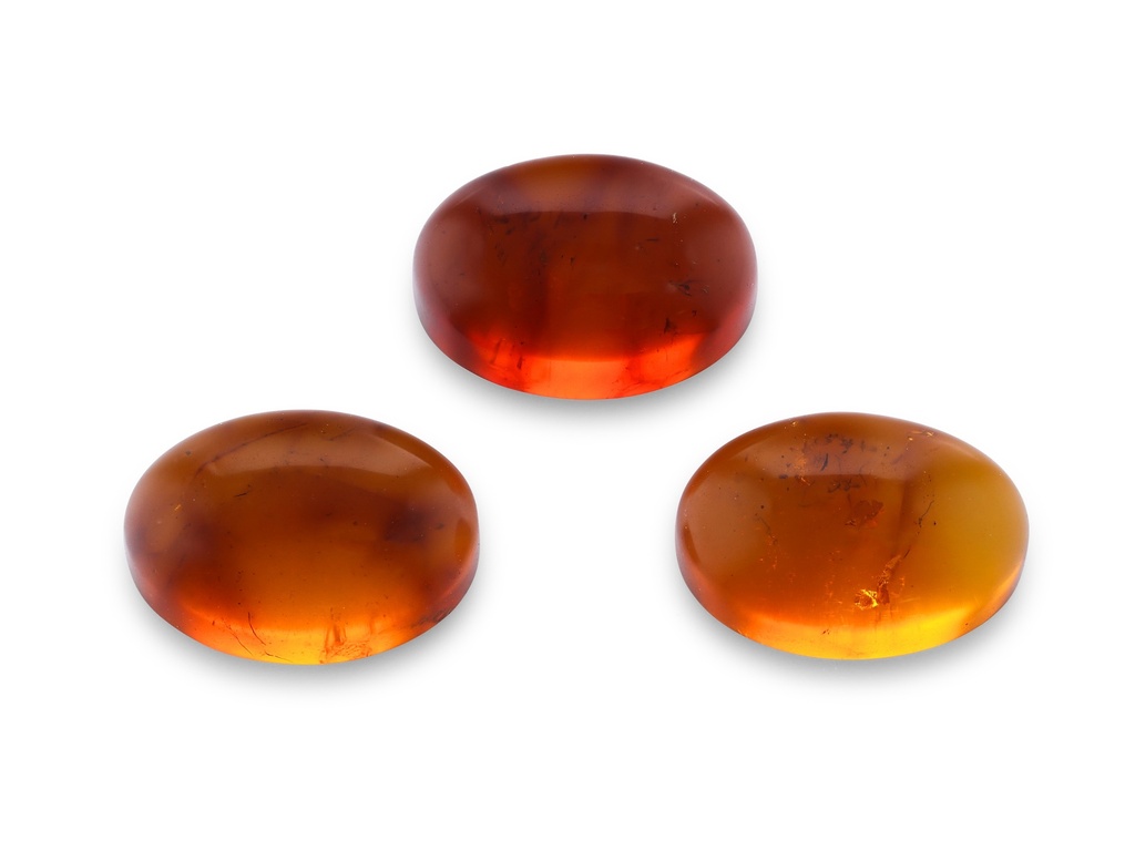 Amber 7x5mm Oval Cabochon Pressed
