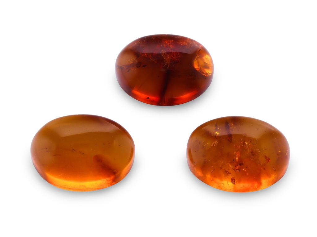 Amber 8x6mm Oval Cabochon Pressed