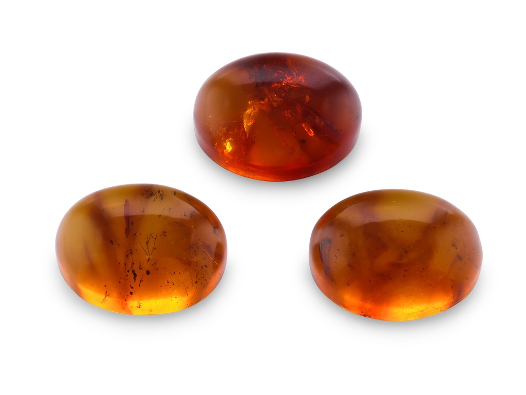 Amber 9x7mm Oval Cabochon Pressed
