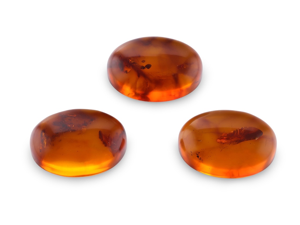 Amber 14x10mm Oval Cabochon Pressed