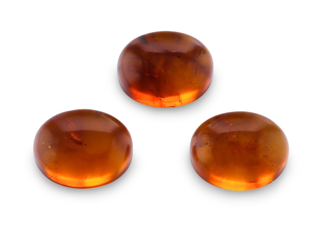 Amber 12x10mm Oval Cabochon Pressed