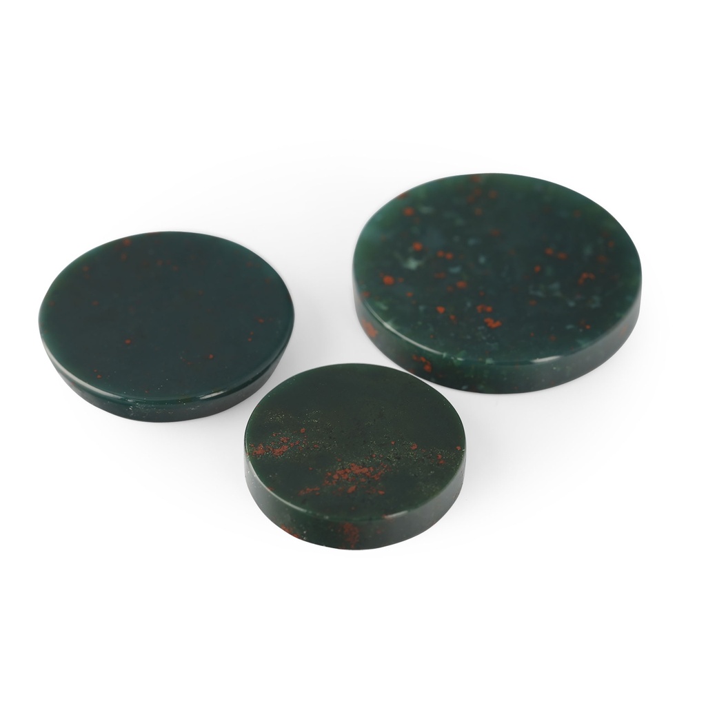 Bloodstone 10mm Round Disc 