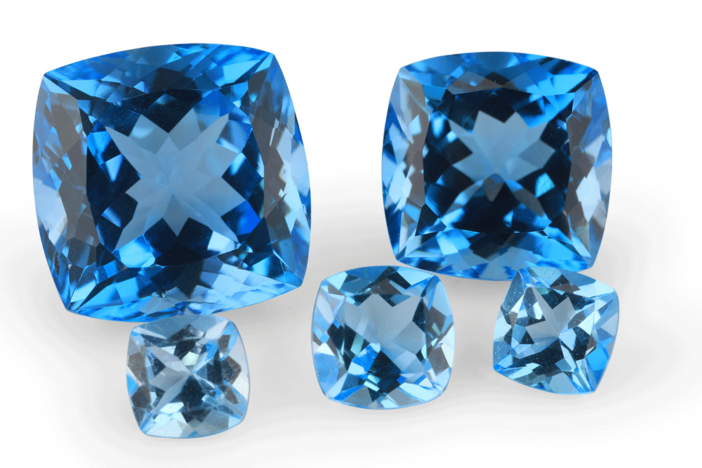 [TMAB1400] Topaz 14mm Square Cushion Medium Blue