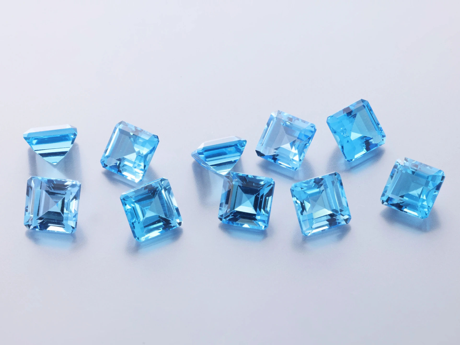 [TMOS0500] Topaz  5.00mm Square Emerald Cut Medium Blue 
