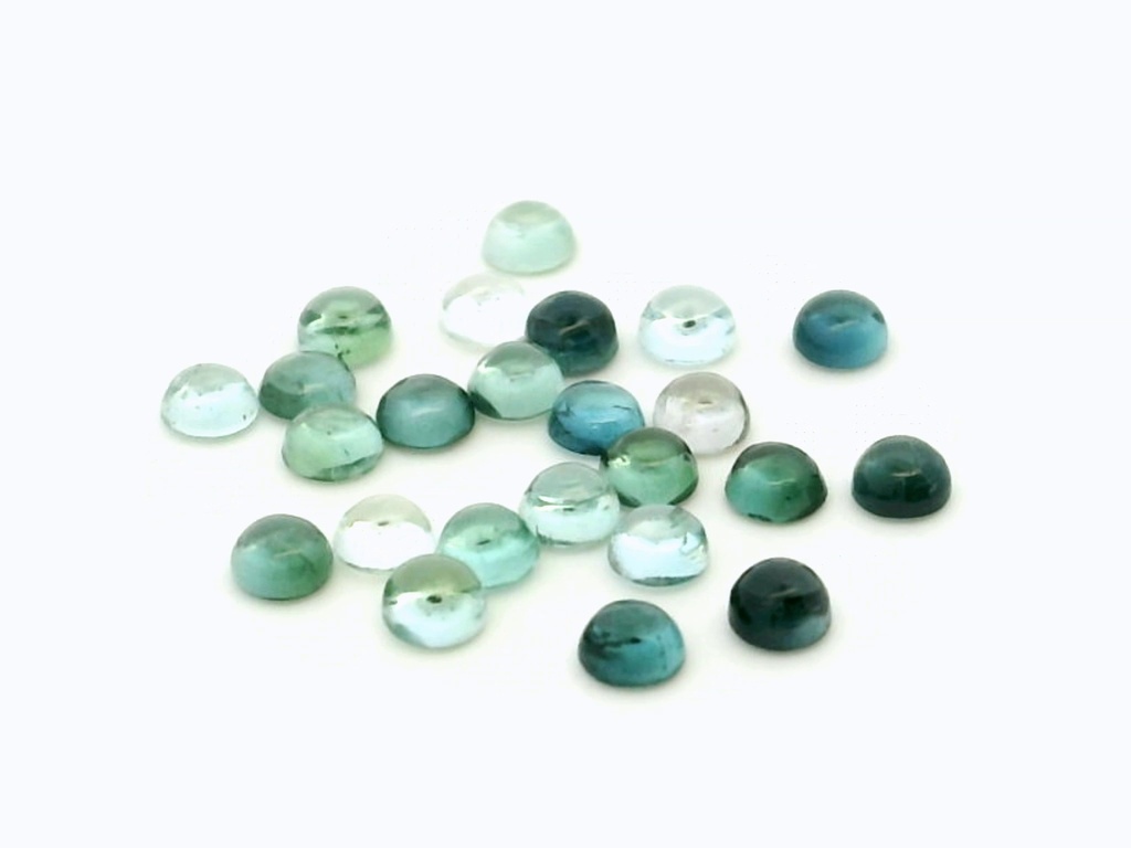 [UMRC0250] Blue Green Tourmaline 2.50mm Round Cabochon