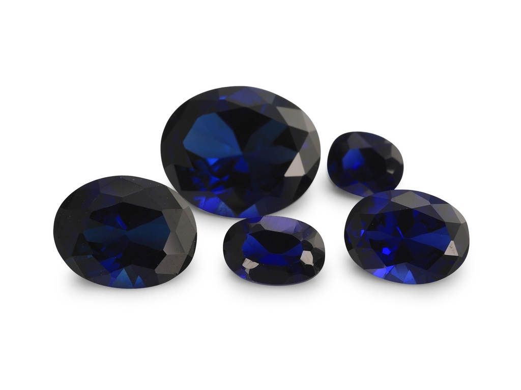 Synthetic/Lab Grown Sapphire 8x6mm Oval Blue