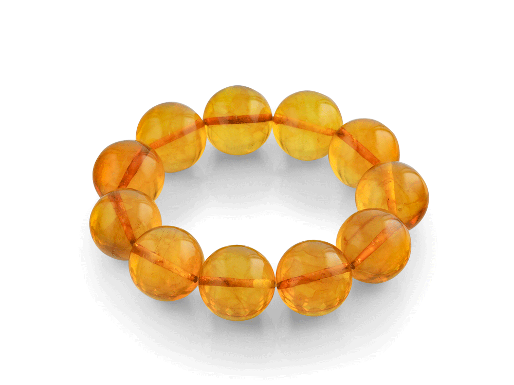 Amber 17-18mm Round Polished Bracelet