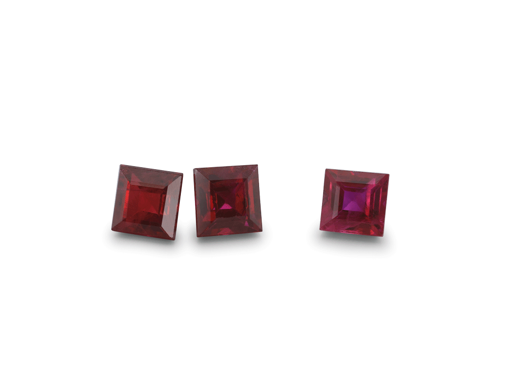 Ruby 3.00mm Square Carre Good Red