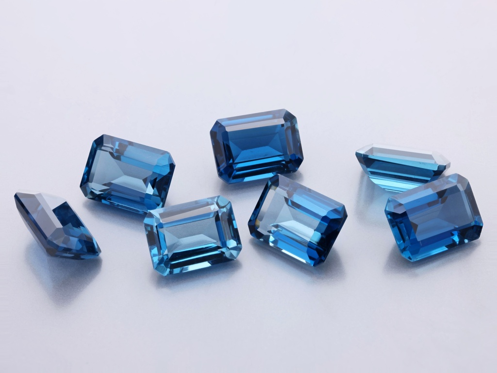 [TLOS0806] London Blue Topaz 8x6mm Emerald Cut