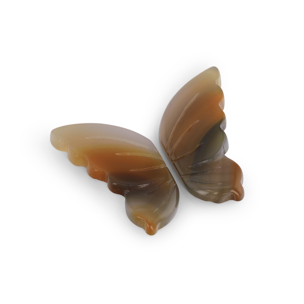 Agate Butterfly Wings 27-30mm Pair