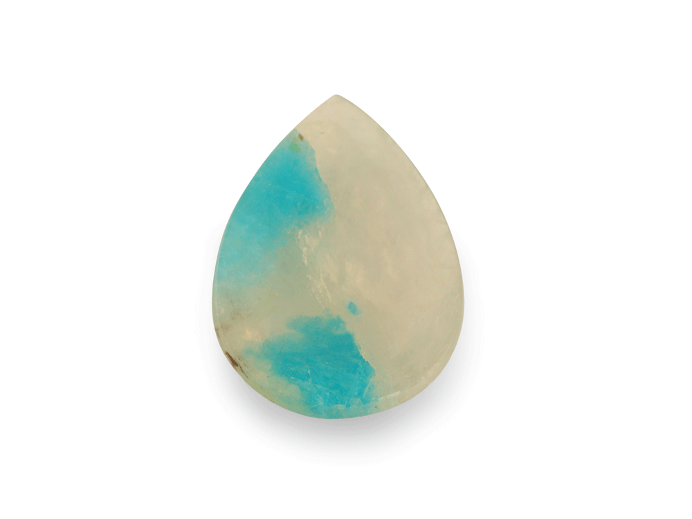 Quartz w Amazonite 18x13mm Pear Shape