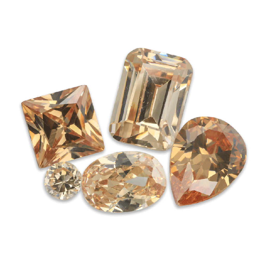 [ZCON0705] Cubic Zirconia 7x5mm Radiant Emerald Cut Champagne
