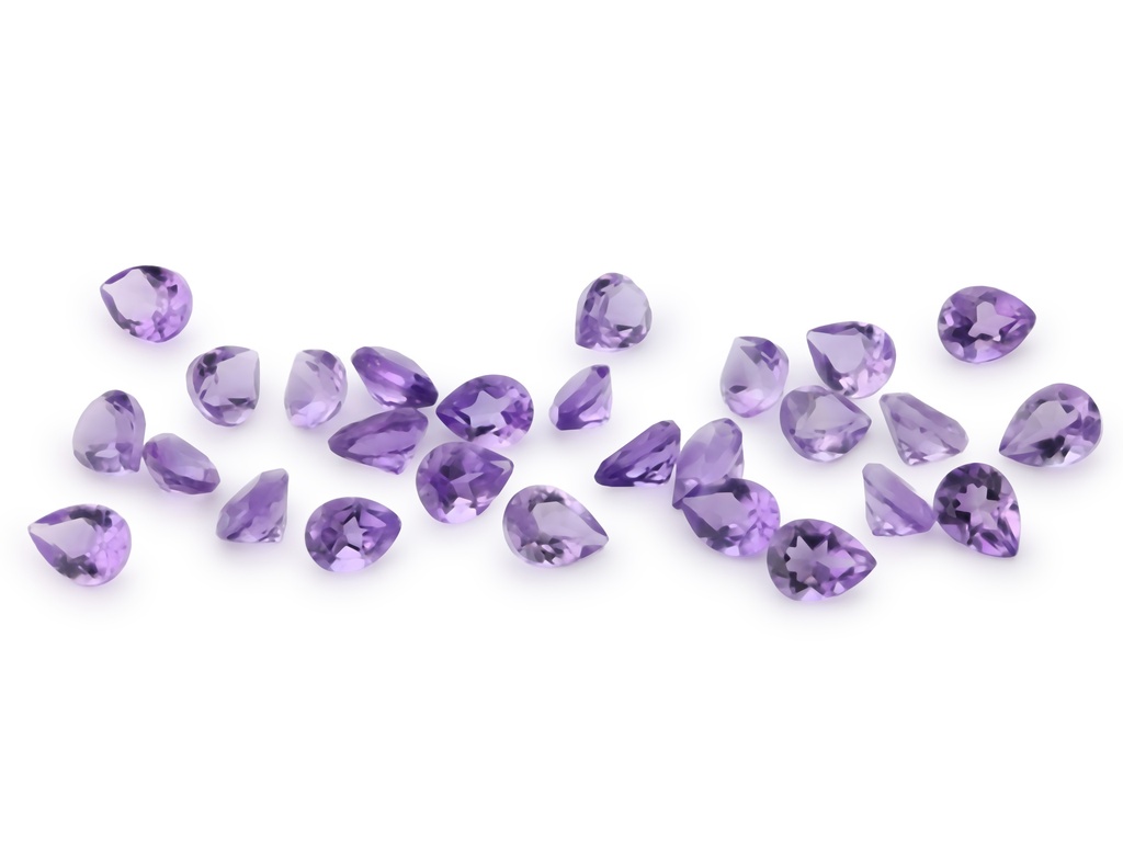 [QAPB0403F] Amethyst 4x3mm Pear Shape Light Colour 