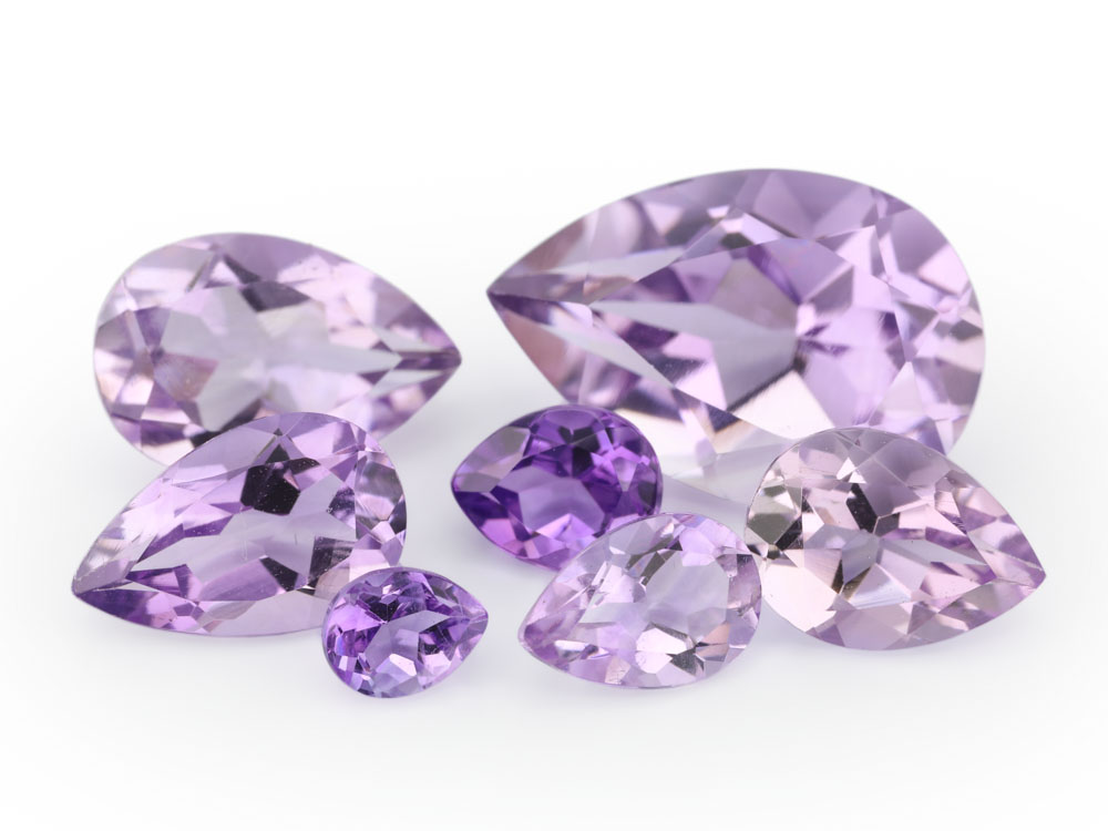 [QAPB0500F] Amethyst 5x5mm Pear Shape Light Colour 