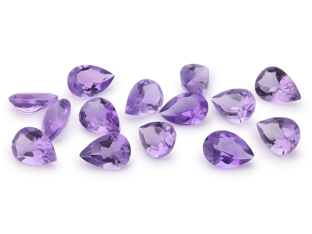 [QAPB0705F] Amethyst 7x5mm Pear Shape Light Colour 