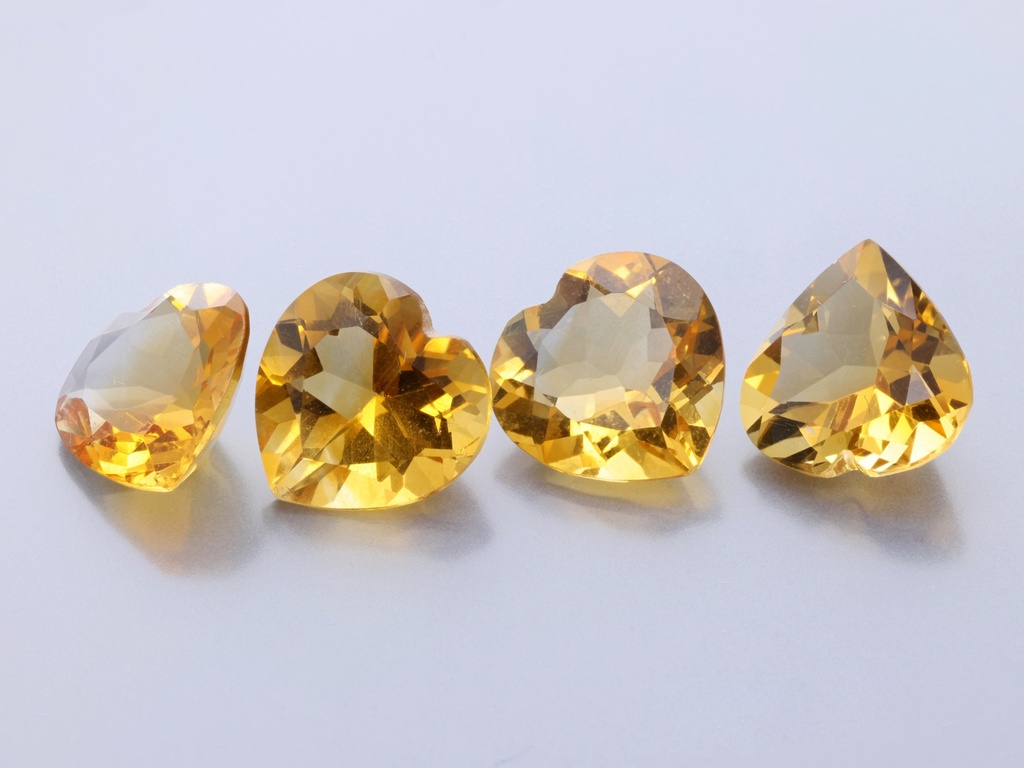 [QCHB1000] Citrine 10mm Heart Shape 