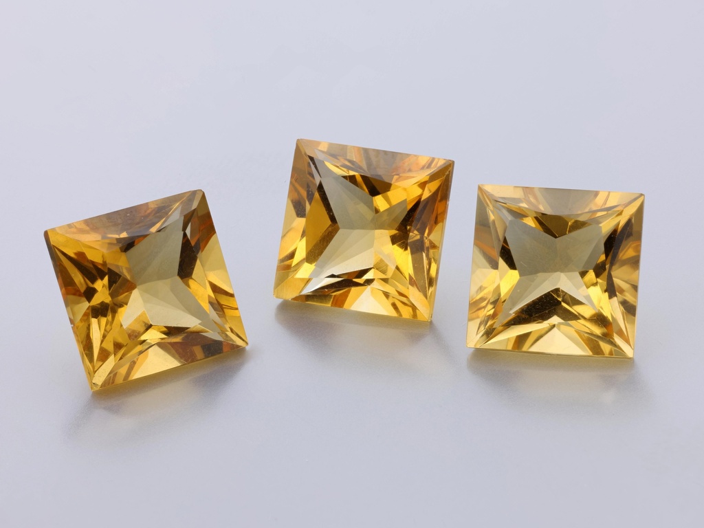 [QCQP1000] Citrine 10mm Princess Cut