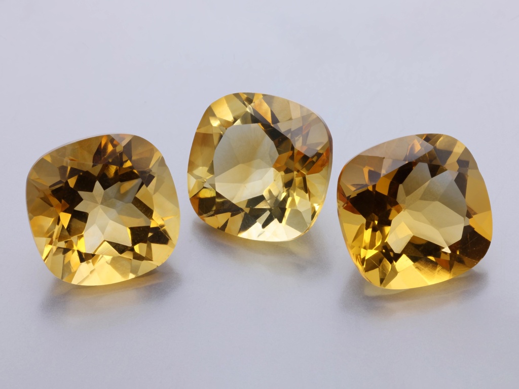[QCAB1000] Citrine 10mm Square Cushion