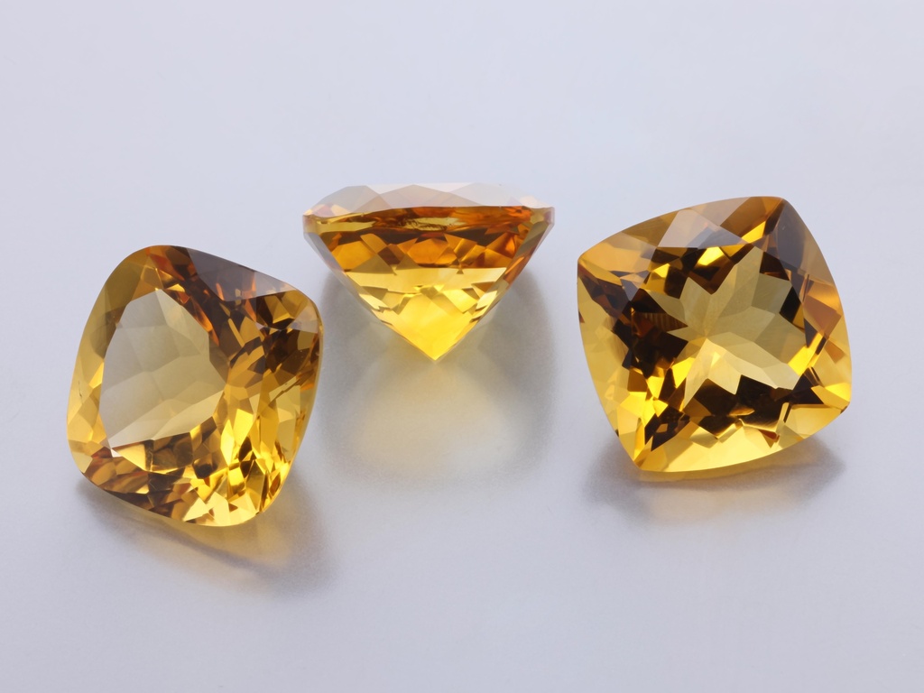 [QCAB1200] Citrine 12mm Square Cushion
