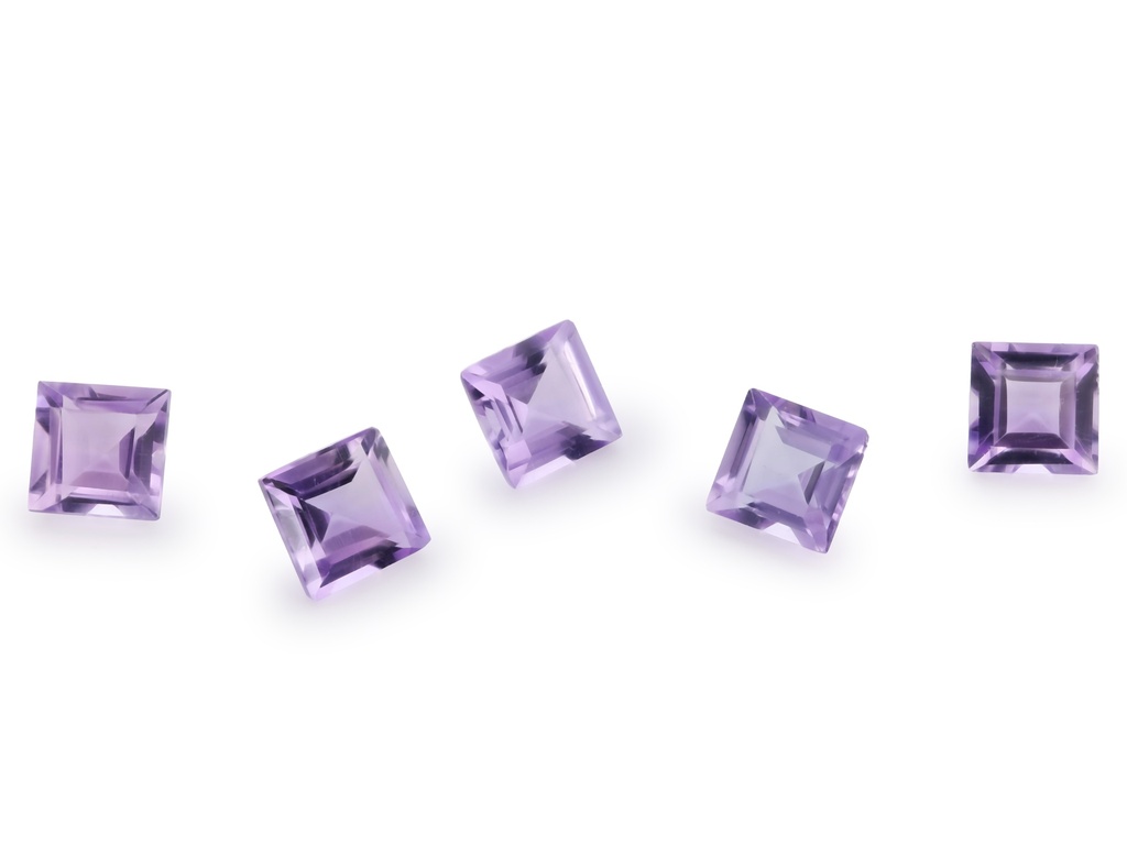 [QAQS0500F] Amethyst 5.00mm Carre Cut Light