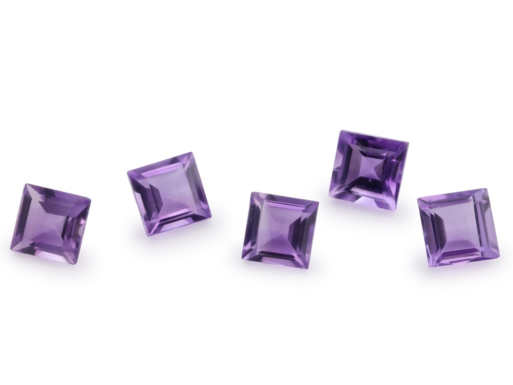 Amethyst Light 6.00mm Carre Cut